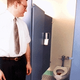 Tepfer verifies the presence of unflushed bodily waste in the second-floor toilet.